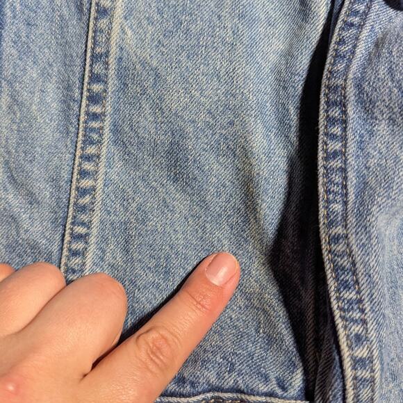 Vtg Y2K Gap Distressed Blue Cotton Denim Collared Classic Trucker Jacket Sz S - Picture 3 of 5